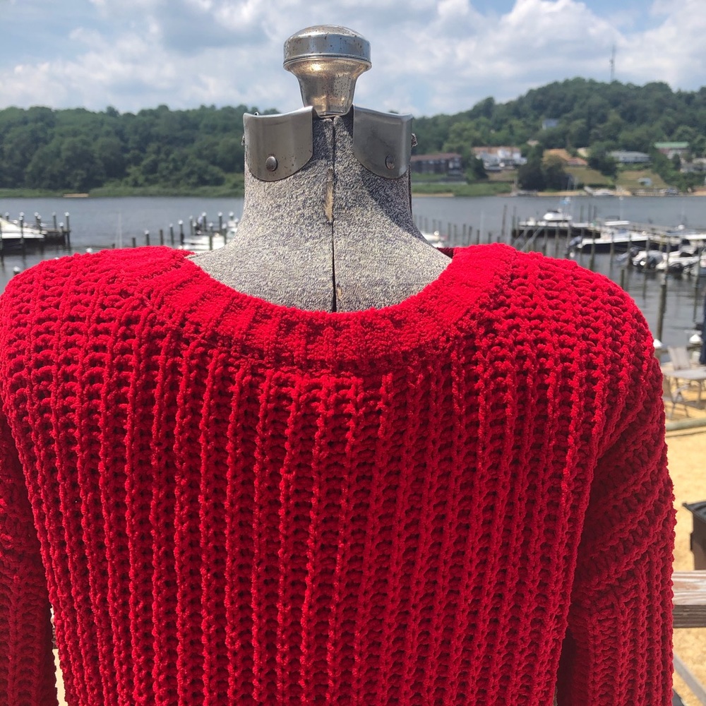 M XL XXL red  crop top sweater! - Picture 5 of 10